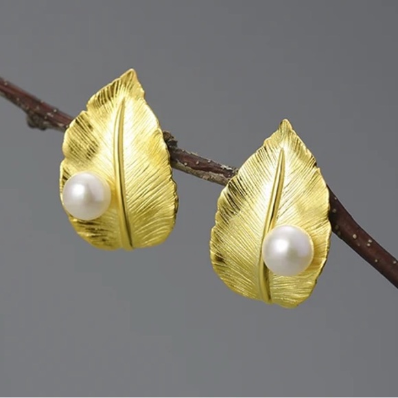 925 Silver Artisan Handmade Natural Pearl The Zenaide Earrings - Picture 1 of 8
